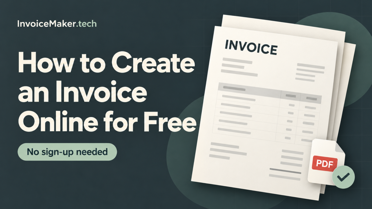 Invoice illustration beside the title “How to Create an Invoice Online for Free.”